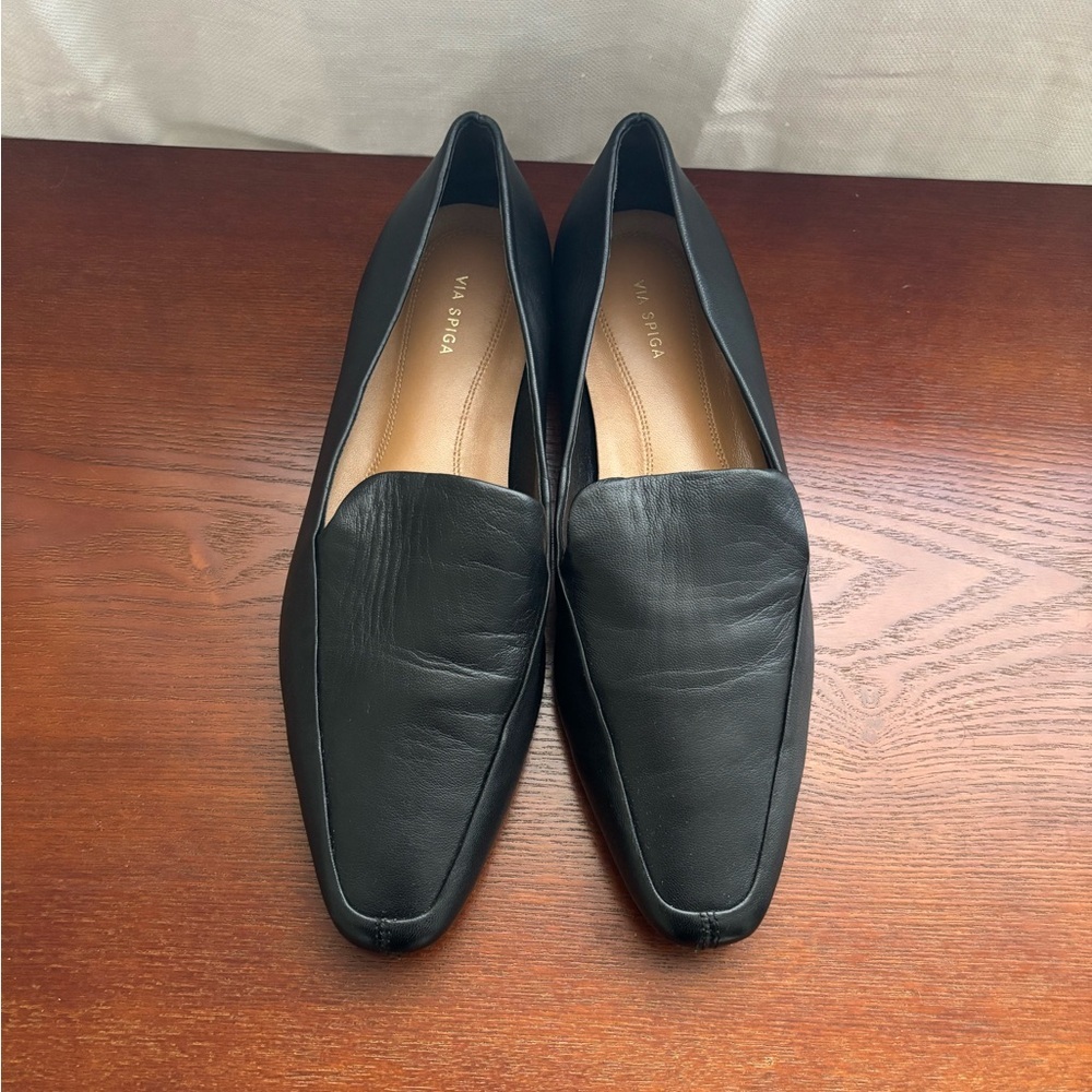 Via Spiga Black Leather Driving Loafer - Picture 3 of 7